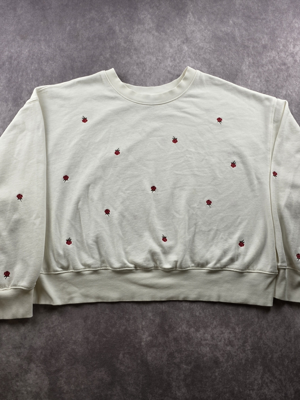 Old Navy Rose Embroidered Crewneck Sweatshirt Women’s XL Oversized